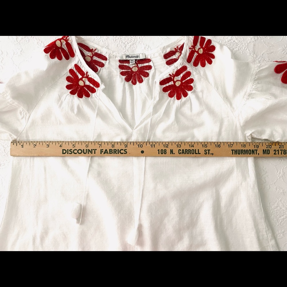 Madewell bohemian embroidered peasant top CS - Picture 5 of 6